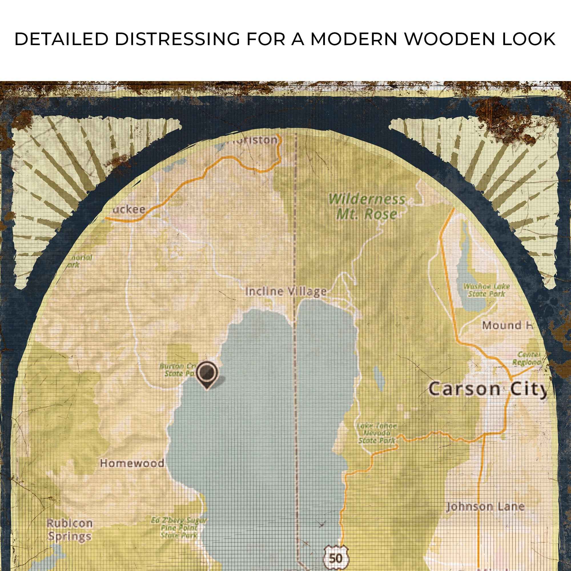 Lake Map Portrait Sign