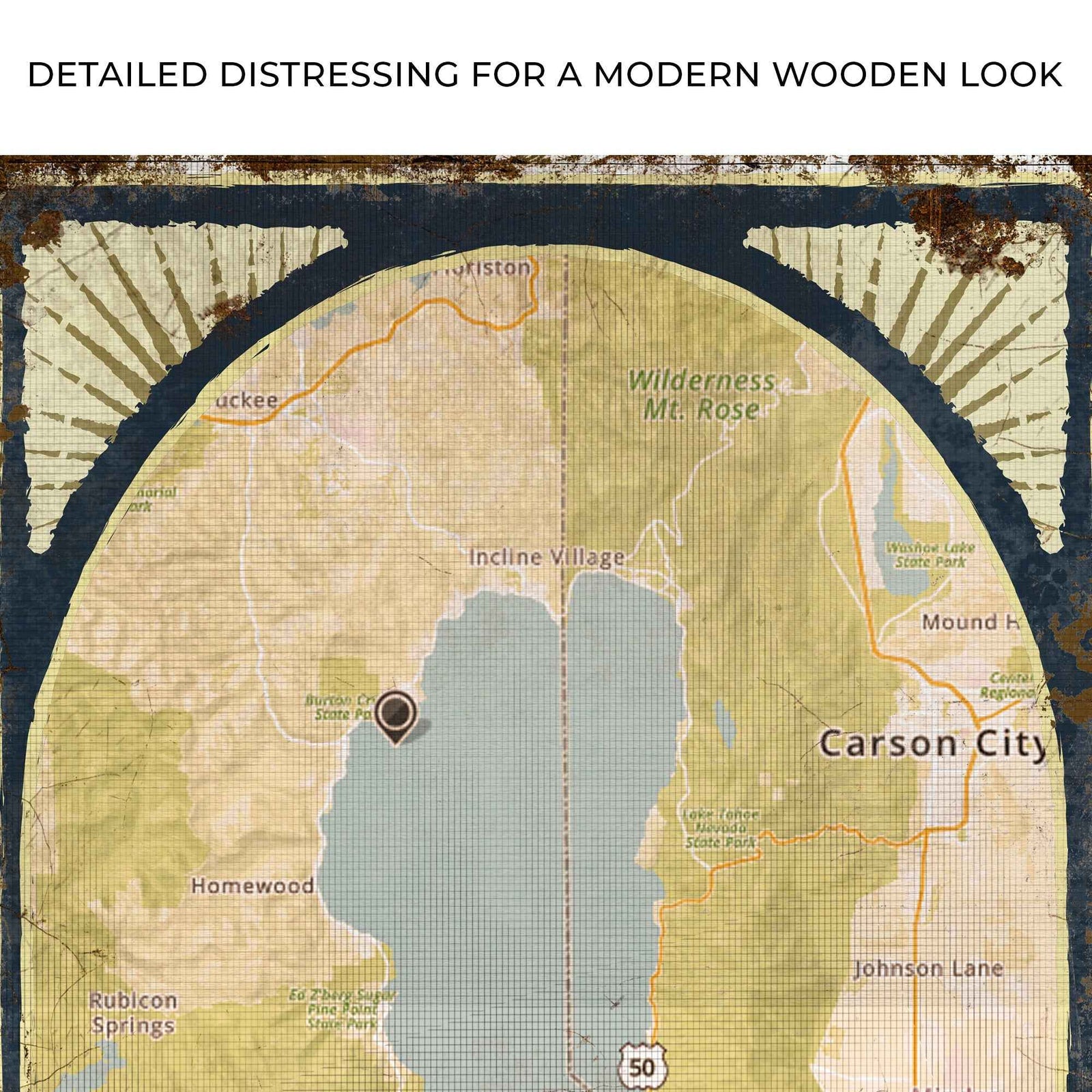 Lake Map Portrait Sign