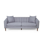 Contemporary 3 Seater Sofa with Plush Accents - Fabric