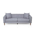 Contemporary 3 Seater Sofa with Plush Accents - Fabric