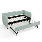 Gingham Daybed With USB Charging Port, Wave Shaped Design