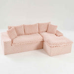 Modular Sofa, Convertible Twin Seat With Chaise Lounge