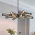 34' Modern Industrial Sputnik 8-Light Chandelier