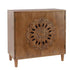 2 Door Accent Storage Cabinet With Floral Design, Sideboard For Living Room - Dark Brown