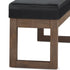Milltown Large Ottoman Bench with Solid Wood Frame - Midnight Black