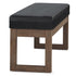 Milltown Large Ottoman Bench with Solid Wood Frame - Midnight Black