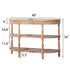 Handcrafted Console Table With Hand Woven Trim, 3 Tier Storage Shelves - Natural