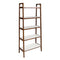 Mid - Century Design 5 Shelf Bookcase - Off White / Pecan
