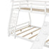Twin Over Queen House Bunk Bed With Climbing Nets And Climbing Ramp