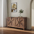 Cabinet with 4 Doors and 4 Open Shelves Freestanding Sideboard