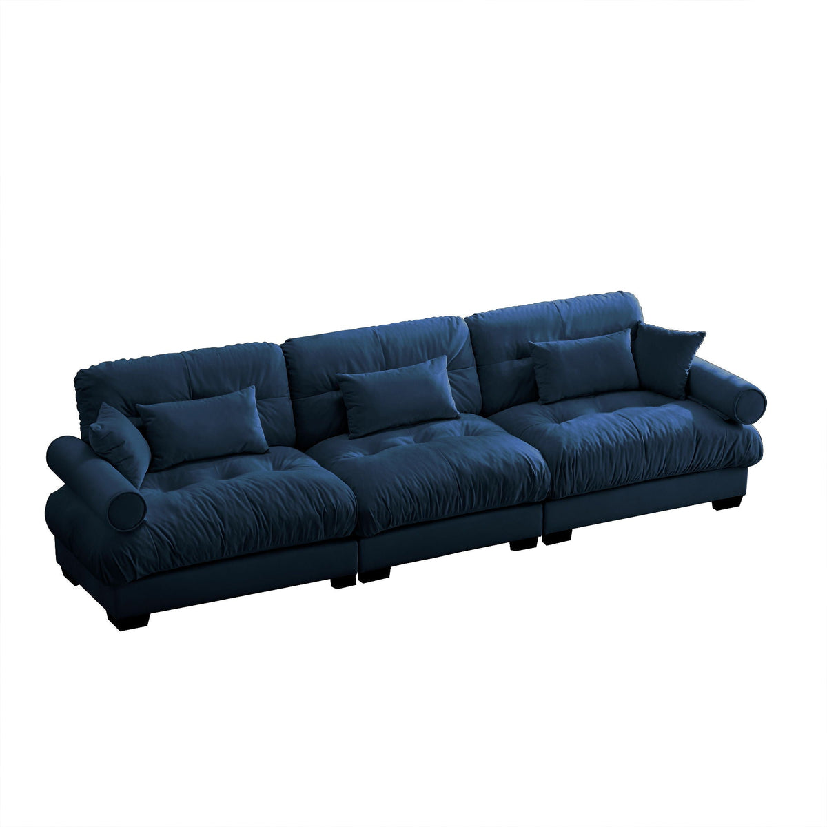 Modern Oversize Sofa With Cloud Like Comfort, Featuring Waist And Throw Pillows