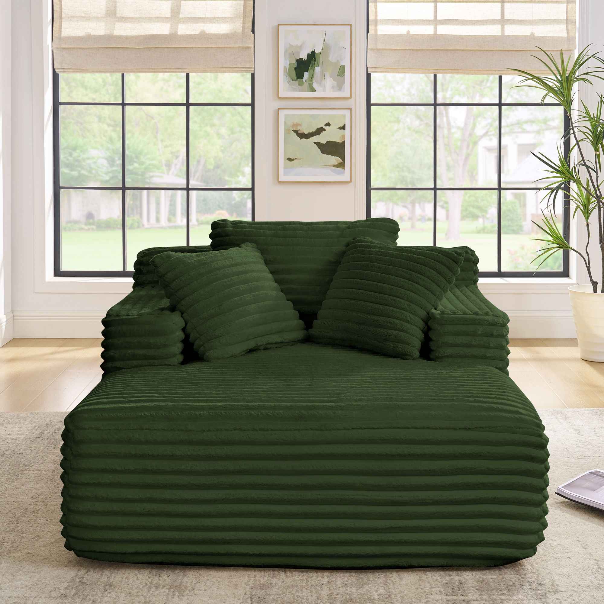Chaise Lounge Sofa Bed With Deep Seat For Living Room