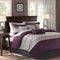 7 Pc Pieced Faux Suede Comforter Set Purple California King