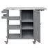 Foldable Outdoor Kitchen Island Cart with Storage - Stainless Steel & Wood