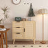 Dresser With Drawers And Adjustable Shelf - Antique Natural / Rattan