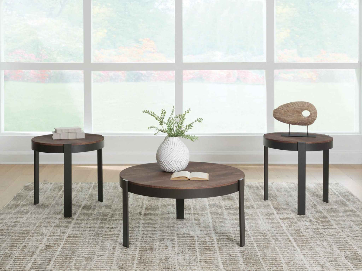 Horizon Hills - Occasional Table Set (Set of 3) - Brown / Black