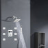 Chrome 12inch LED light or 6 inch regular head Wall mount 3 way thermostatic shower faucet with 6 body jets and sliding bar