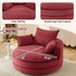 360° Swivel Accent Barrel Chair With Dual Layer Cushion And 3 Removable Pillows