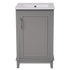 Modern Small Bathroom Vanity Cabinet With Ceramic Basin, Ample Storage, 1 Soft Close Door