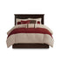 7 PC Pieced Faux Suede Comforter Set Red Queen