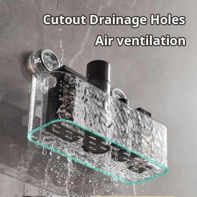 Light Luxury Style Glacier Pattern Suction Cup Shelf