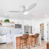 Indoor / Outdoor Ceiling Fan With Blades, Reversible DC Motor, Remote Controlled LED Light - White