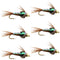 Bead Head Flash Back Pheasant Tail Nymph Fly Fishing Flies - 6 Flies Hook Size 18
