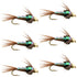 Bead Head Flash Back Pheasant Tail Nymph Fly Fishing Flies - 6 Flies Hook Size 18
