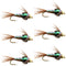 Bead Head Flash Back Pheasant Tail Nymph Fly Fishing Flies - 6 Flies Hook Size 12