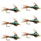 Bead Head Flash Back Pheasant Tail Nymph Fly Fishing Flies - 6 Flies Hook Size 16
