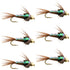 Bead Head Flash Back Pheasant Tail Nymph Fly Fishing Flies - 6 Flies Hook Size 16