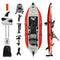 Nautiqua | ARUBA | Deluxe Paddleboard Fishing Pedal Kayak | Red
