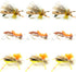 Grasshopper Trout Flies Fishing Flies Assortment Dropper Hopper Foam Body - 9 Flies 3 Patterns Hook Size 10