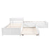 L Shaped Platform Bed With Trundle And Drawers Linked With Built In Desk