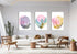Abstract Flowers Set of 3 Prints Modern Wall Art Modern Artwork