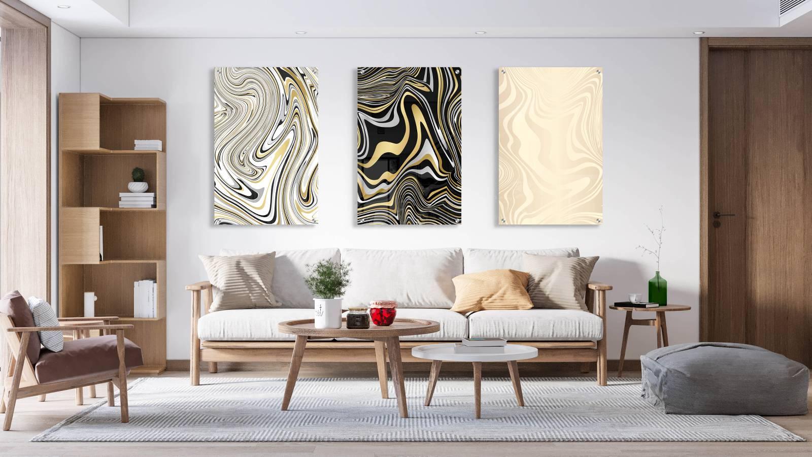 Abstract Image Set of 3 Prints Modern Wall Art Modern Artwork