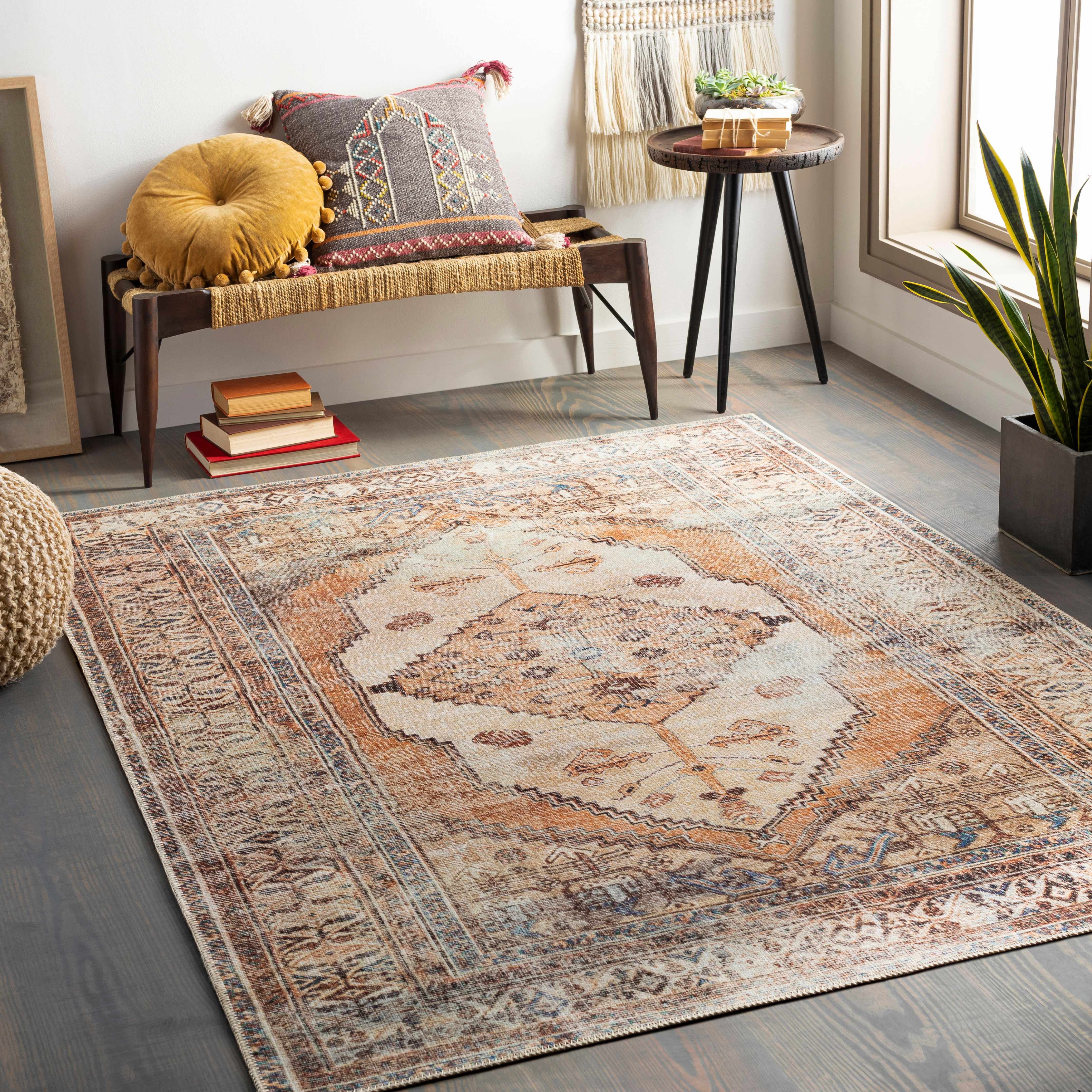 Arncliffe Vintage Flat Pile Washable Rug