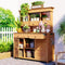 Tall Garden Potting Bench Table with Hutch - Durable Fir Wood