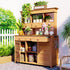Tall Garden Potting Bench Table with Hutch - Durable Fir Wood