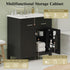 Bathroom Vanity With Ceramic Sink, Modern Single Bathroom Cabinet With 2 Doors And A Shelf, Soft Close Doors