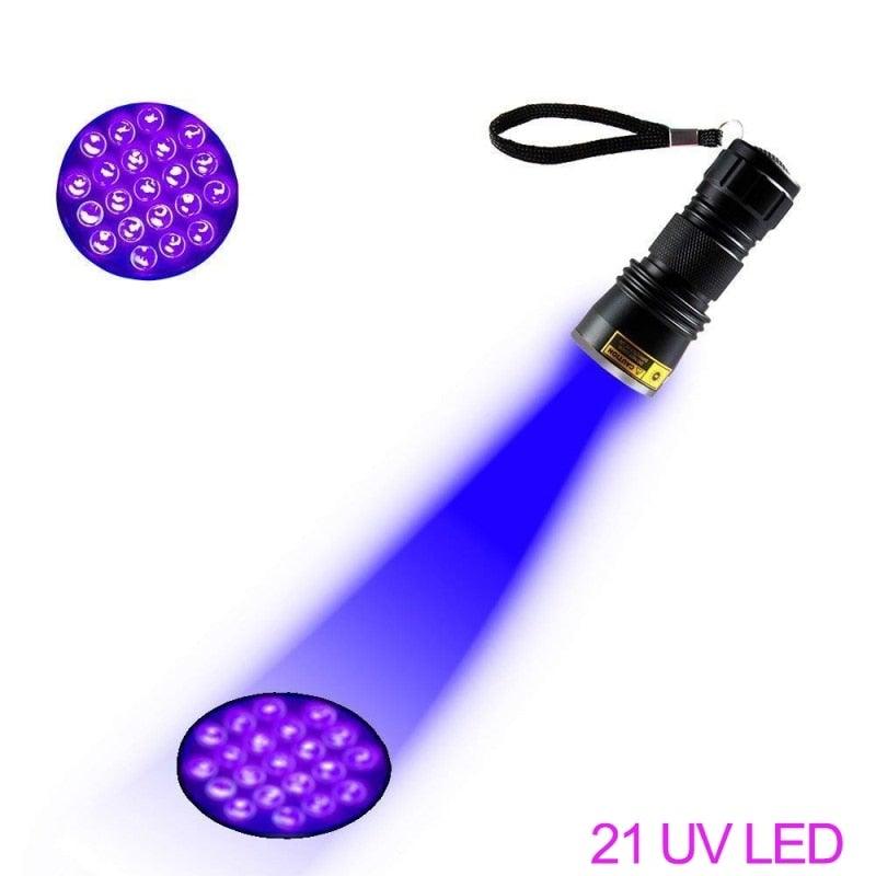 Adjustable Rechargeable UV Flashlight Black Light 21LED 12LED Handheld Portable Torch Light Ultraviolet Flashlight Detector Flashlight Torch For Bed Bug Dog Urine Pet Stains Matching With Pet Odor Eliminator