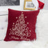 Red Velvet Holiday Pillow with Gold Embroidery - Red