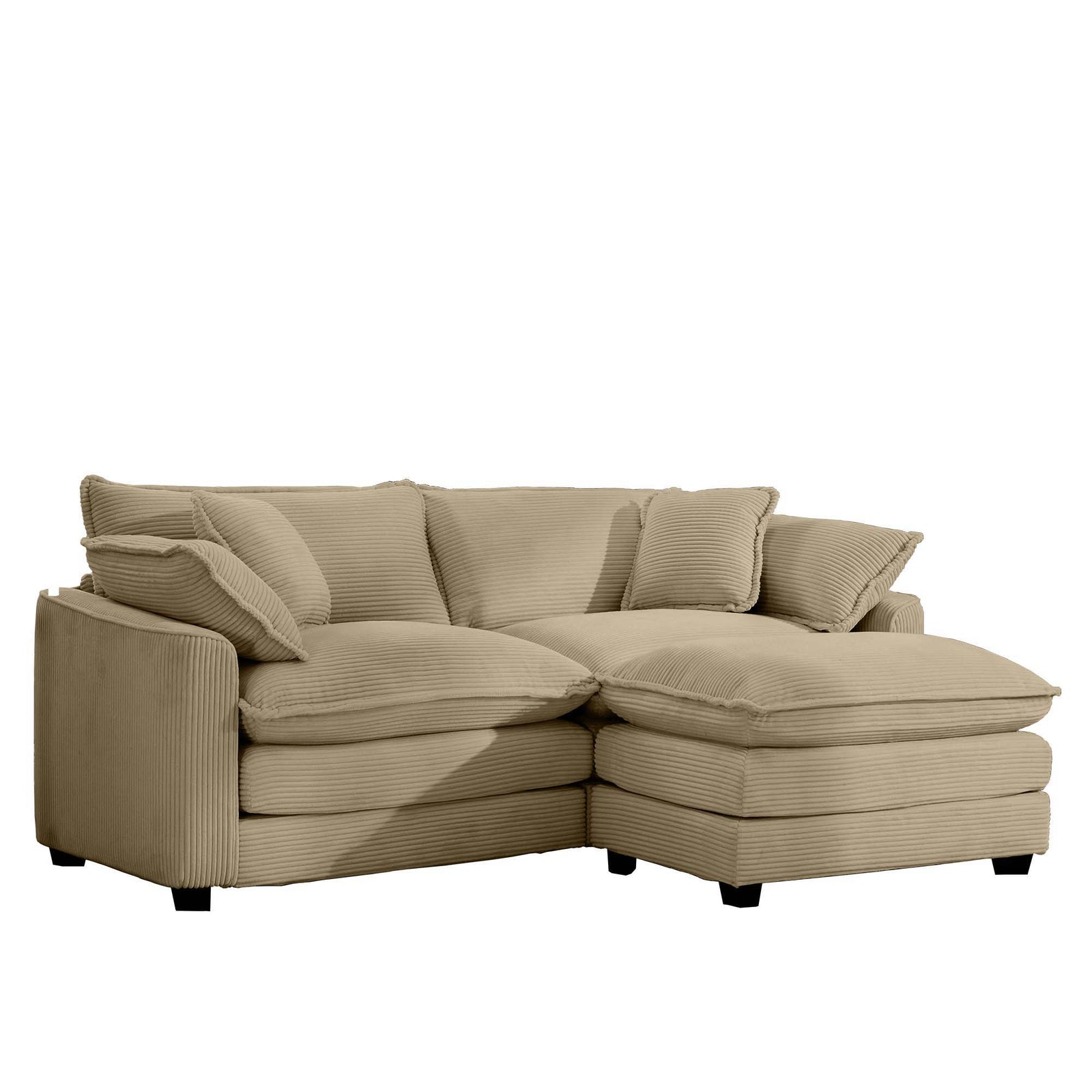 Modern Oversized Modular Cushion Sofa With Ottoman, Low Back, Deep Seating Sofa Set