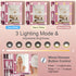 Vanity Table With Mirror, Adjustable LED Lights, Power Outlet, Hairdryer Holder & Stool