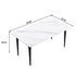 63" Modern Artificial Stone White Straight Edge Black Metal Leg Dining Table, 6 People - White / Black