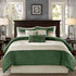 7 Pc Faux Suede Comforter Set Green Queen