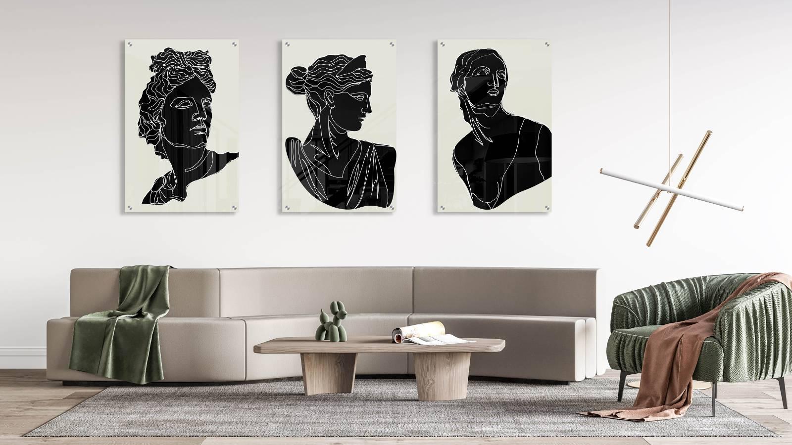 Aesthetic Art Set of 3 Prints Modern Wall Art Modern Artwork