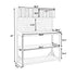 Large Wooden Farmhouse Potting Bench Table with 4 Shelves - Rustic Fir Wood