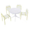 4 Piece Set Of Modern Color Block Designed Single Chairs With Round Table