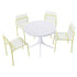 4 Piece Set Of Modern Color Block Designed Single Chairs With Round Table